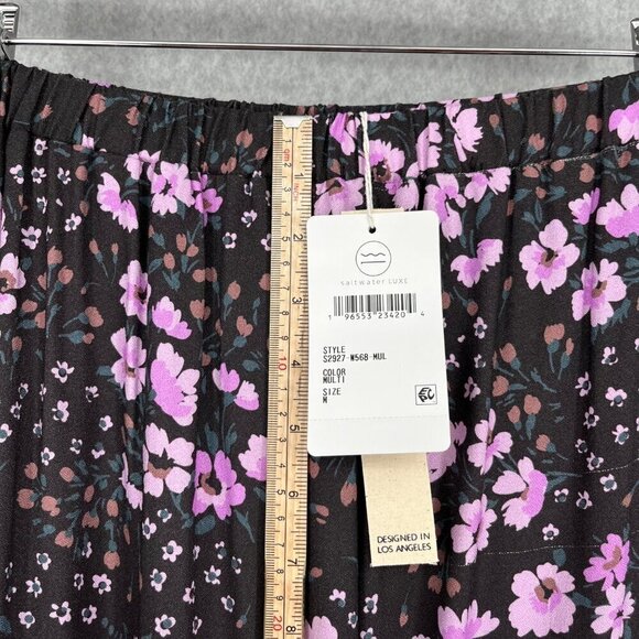 Saltwater Luxe Rex Maxi Skirt Size M Dark Floral Purple Tiered Layered HR NEW - Picture 11 of 13
